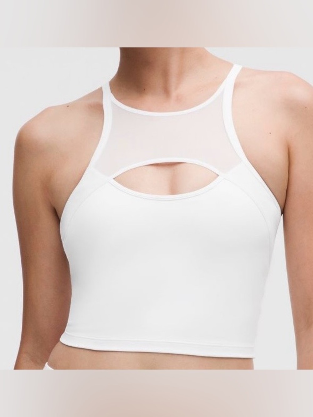 Lululemon Women’s White Ace Advantage Mesh-Panel Tennis Tank Top Sz Large NWT